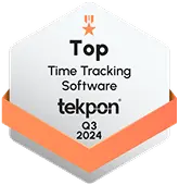 Top Time Tracking Software on Tekpon Top time tracking software award on Tekpon