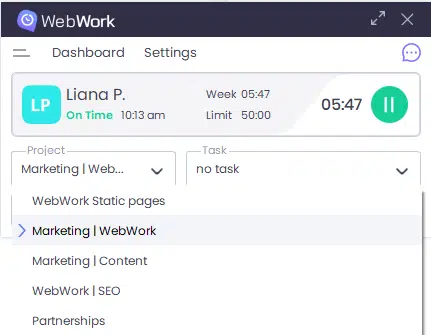 WebWork Desktop Tracker Project