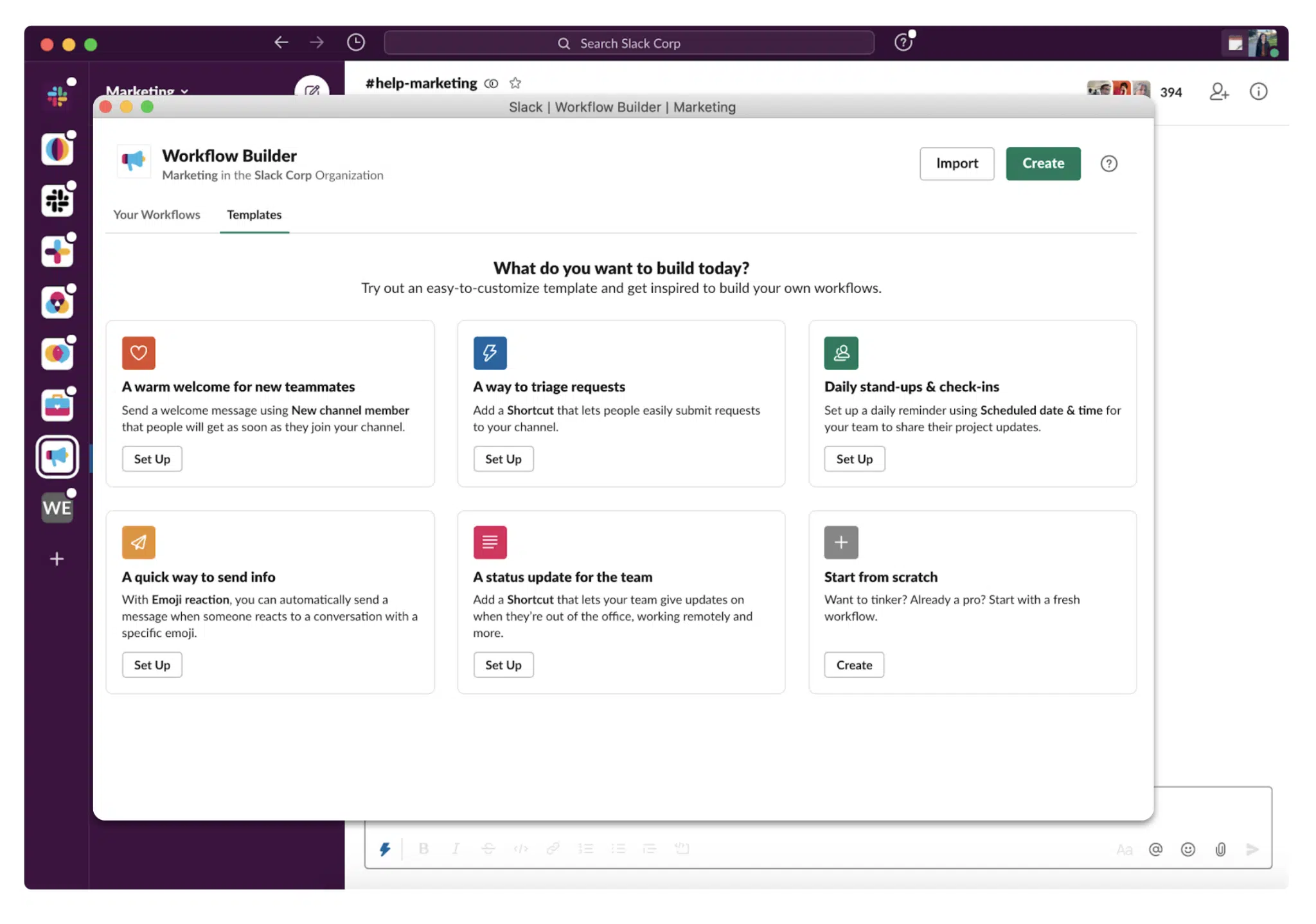 Slack Workflow Builder