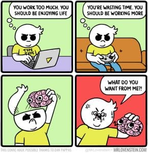 El cómic de MRLovenstein sobre perder el tiempo libre