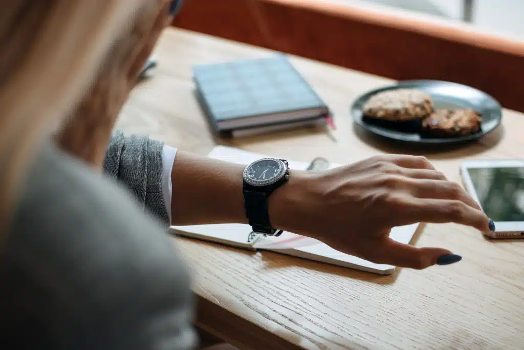 Looking at clock Looking at clock and managing your time