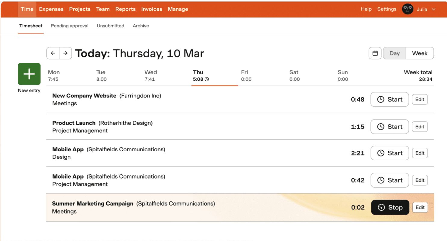 task management, timesheets, and reports