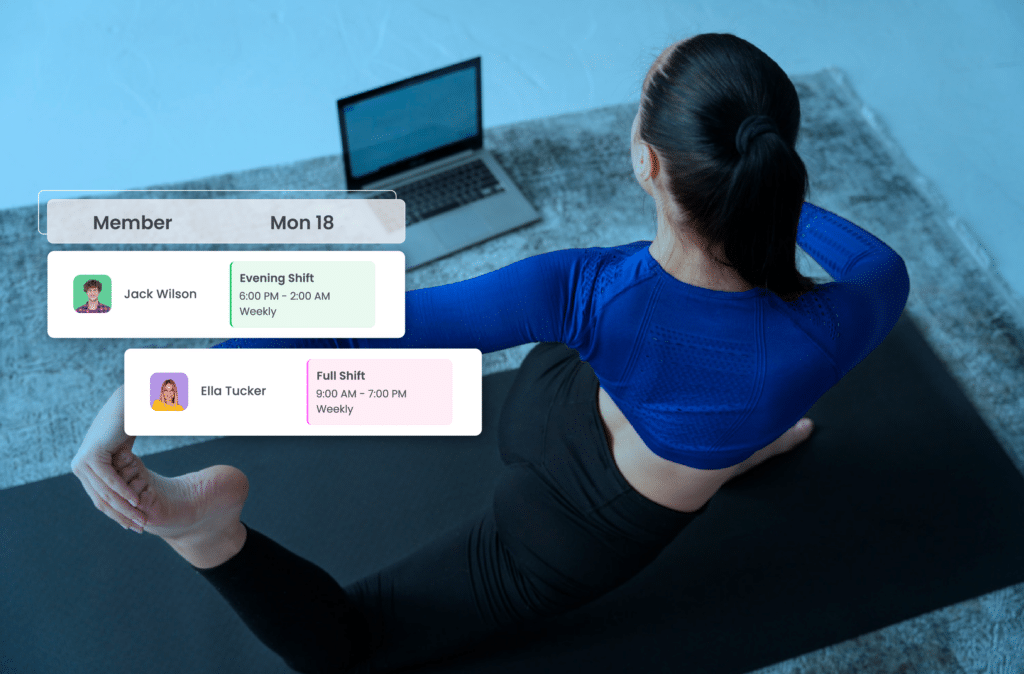 A girl working from home demonstrating flexible working hours