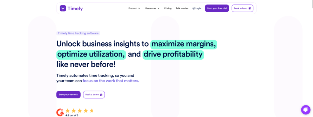 The website of Timely