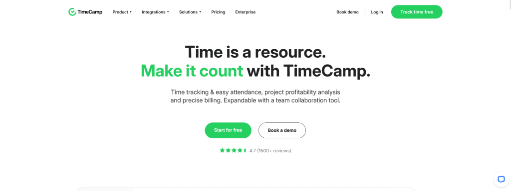 Сайт TimeCamp