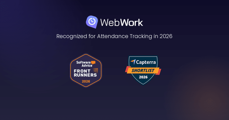 WebWork Time Tracker вошёл в Capterra Shortlist и Software Advice FrontRunners 2026 в категории учёта посещаемости