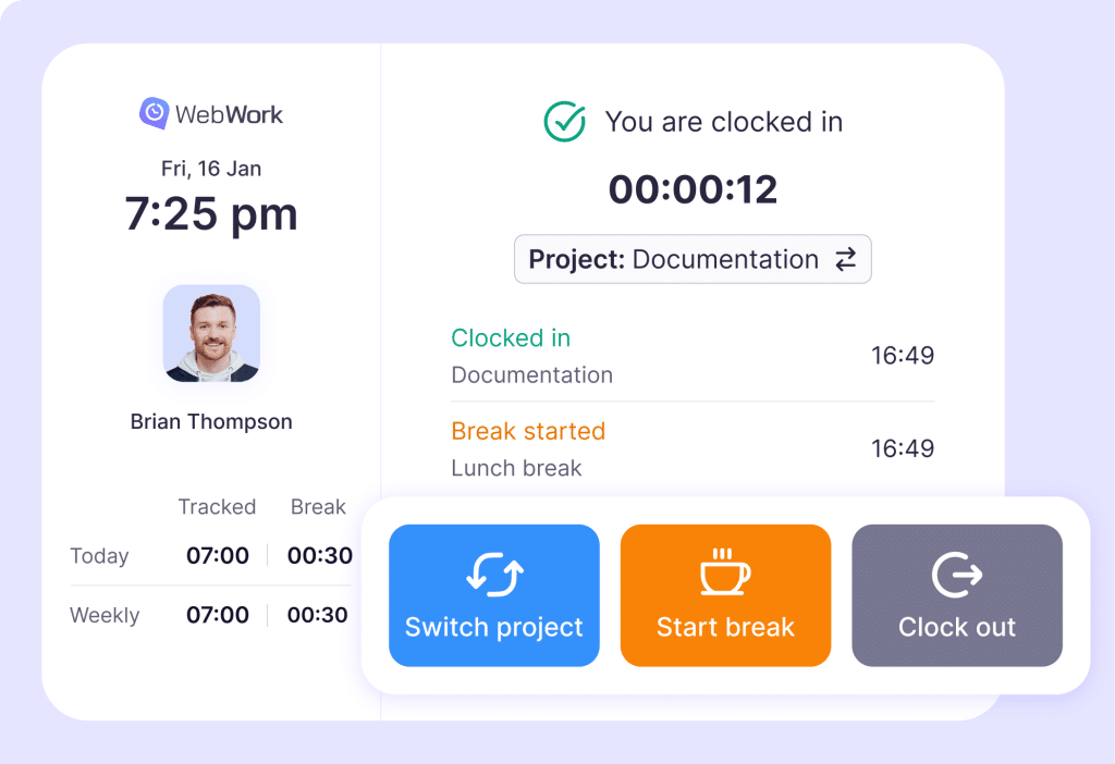 clock in policy template by WebWork Time Tracker