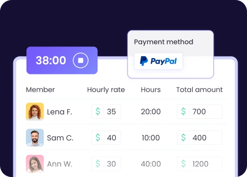 Paie et paiements intégrés qui font de la meilleure alternative à Insightful un outil pour des workflows financiers fluides