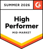Selo 'High Performer Winter 2026 Middle East' do G2 para WebWork como software líder de monitoramento de equipe no Oriente Médio