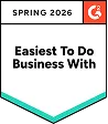 G2 Easiest To Do Business With Spring 2026 badge awarded to WebWork Time Tracker for seamless time tracking software experience