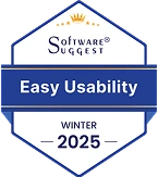 Badge 'Easy Usability Winter 2025' de SoftwareSuggest remis à WebWork pour son interface intuitive