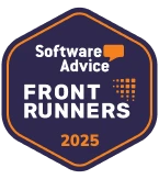 Badge 'Front Runners 2025' de Software Advice pour WebWork comme leader de la surveillance des employés