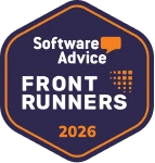 Badge 'Front Runners 2025' de Software Advice pour WebWork comme leader de la surveillance des employés