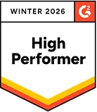 Badge 'High Performer Winter 2026' de G2 décerné à WebWork pour son logiciel fiable de surveillance des employés