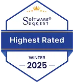 Badge 'Highest Rated Winter 2025' de SoftwareSuggest décerné à WebWork Time Tracker