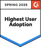 G2 Highest User Adoption Spring 2026 award recognizing WebWork Time Tracker as a trusted time tracking software