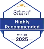 Badge 'Highly Recommended Winter 2025' de SoftwareSuggest attribué à WebWork pour son logiciel de suivi du temps