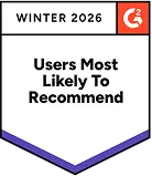 Badge 'Users Most Likely To Recommend Winter 2026' de G2 remis à WebWork Time Tracker