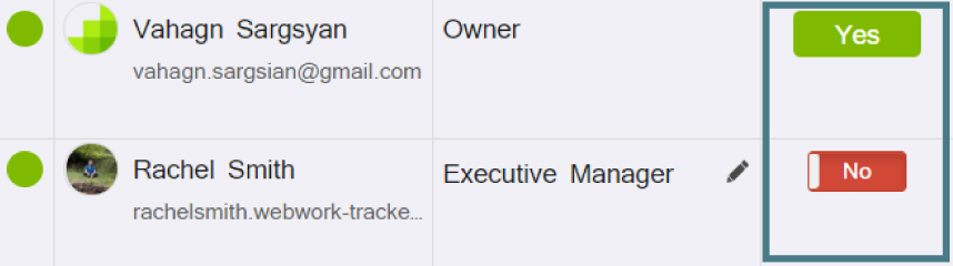 Team List Set up the rate visibility from the Team list