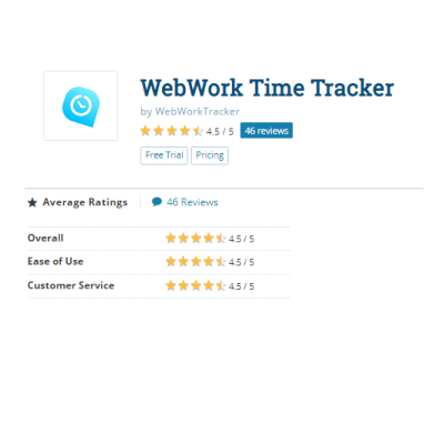 WebWork review from Capterra 5 star from Capterra