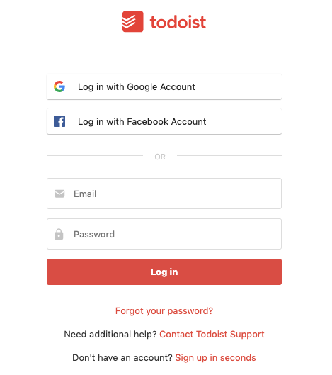Open your Todoist account