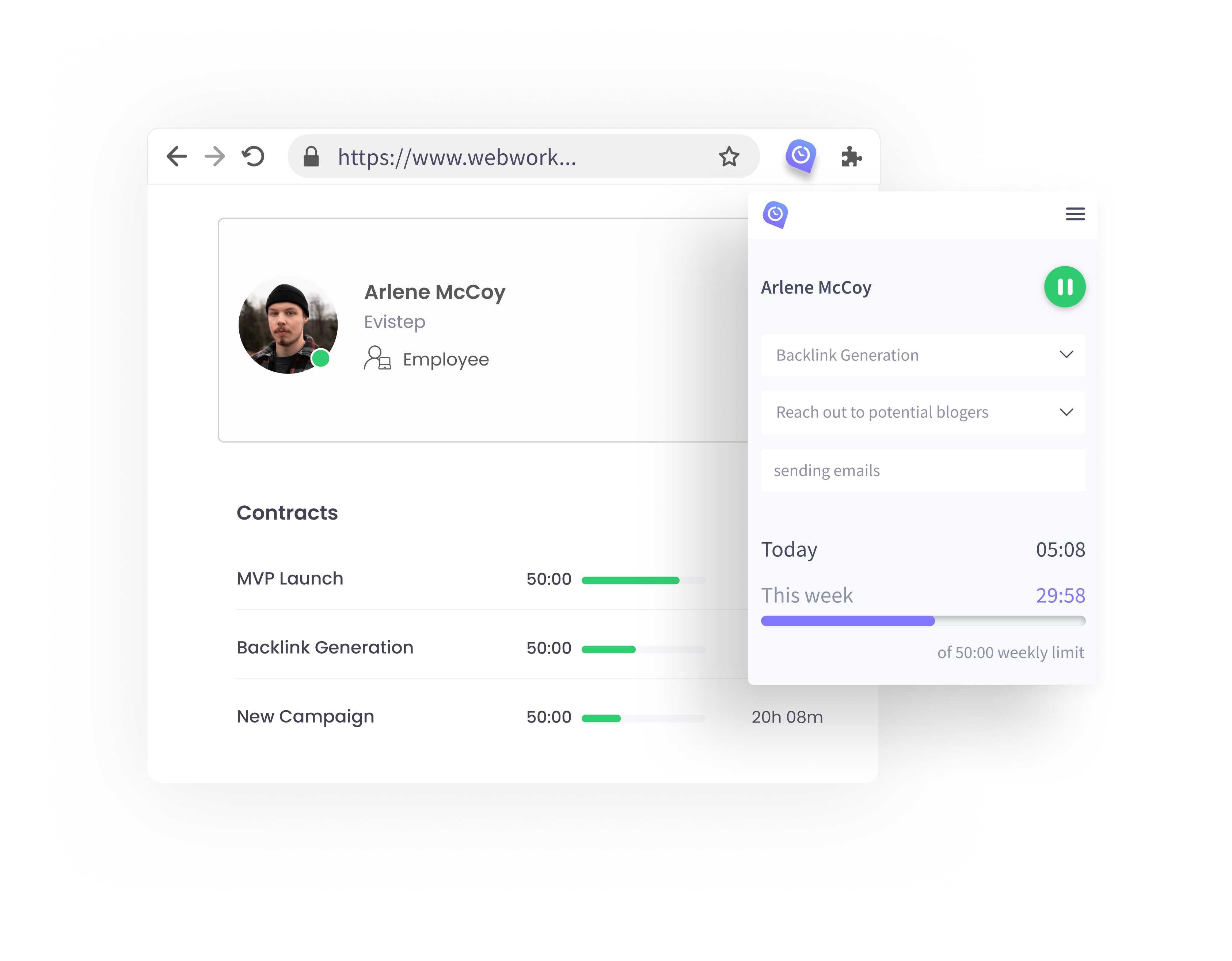 Chrome Extension | WebWork Time Tracker