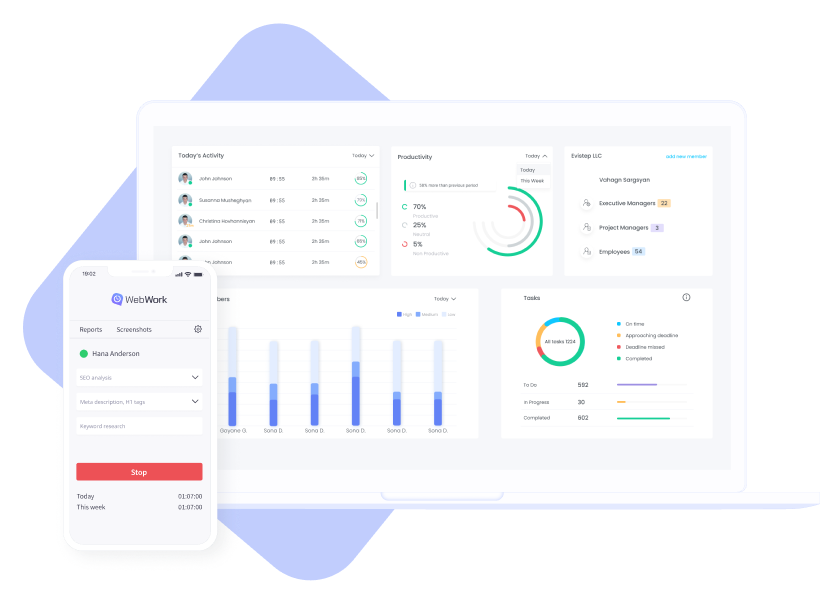 Time Tracker for desktop and mobile Dashboard | WebWork Tracker