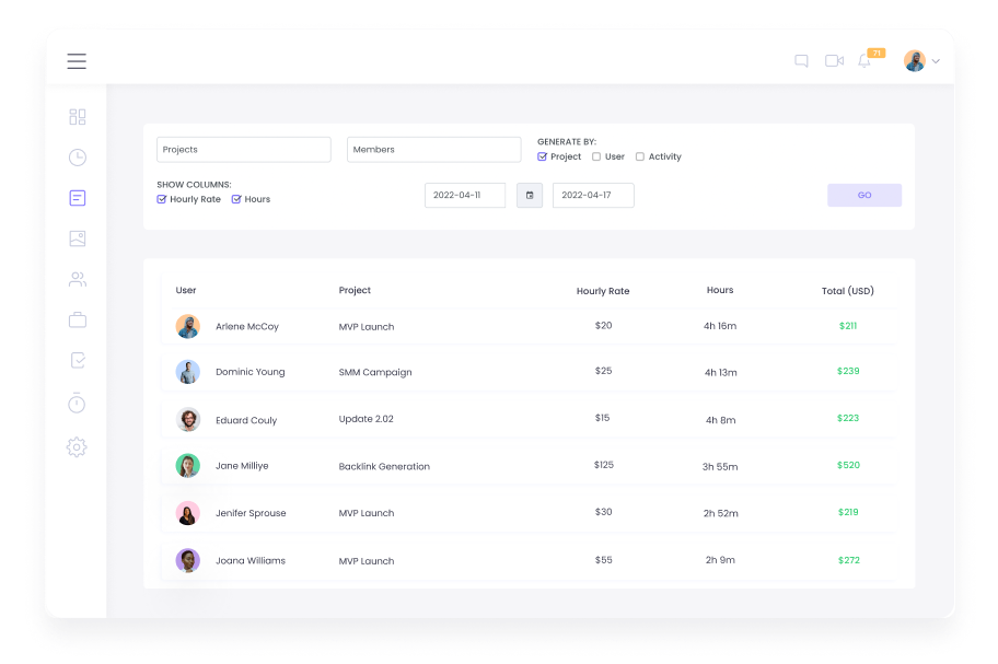 Billable Hours Report Billable hours | WebWork Tracker