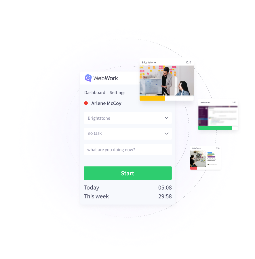Time Tracker with 4 Screenshot modes Time Tracker with Screenshots | WebWork Tracker