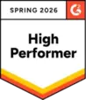 G2 High Performer Spring 2026 badge earned by WebWork as a reliable employee monitoring software