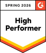 G2 High Performer Spring 2026 badge earned by WebWork as a reliable employee monitoring software