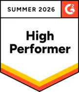 Selo G2 High Performer Spring 2026 conquistado pelo WebWork como software confiável de monitoramento de funcionários