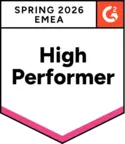G2 High Performer Spring 2026 EMEA  badge awarded to WebWork for top-rated time tracking software