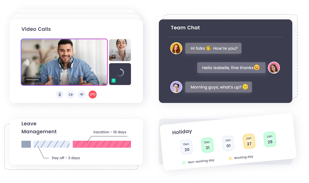 Introducing team chat, HR tools, and video calls