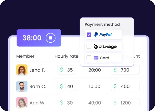 El payroll y los pagos integrados en WebWork optimizan la compensación y automatizan el payroll processing