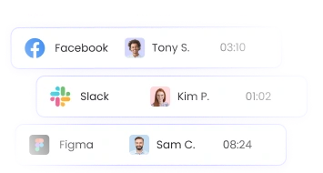 App and website usage tracking showing time spent per tool to understand how long employees spend in specific apps or websites