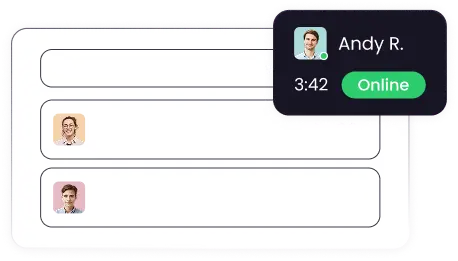 Employee attendance tracking software showing clock in and clock out times with attendance tracking