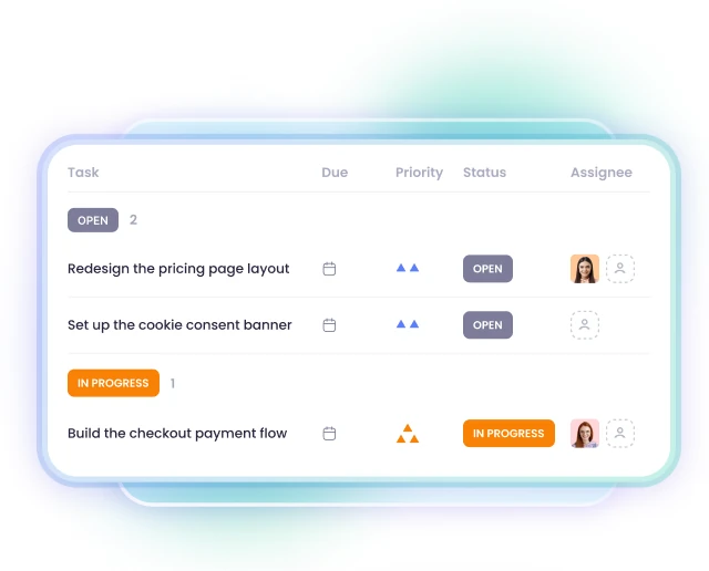 Rastreador de tareas sencillo con gestión de tareas integrada, incluidos proyectos, subtareas y vista Kanban