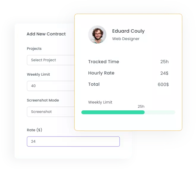 Convert tracked time into billed amounts by setting hourly rates
