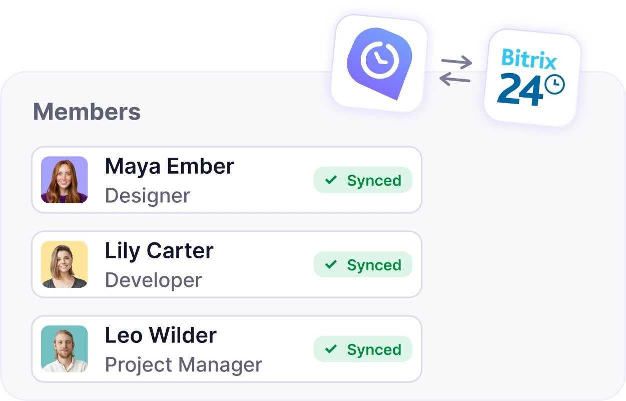 Bitrix24 employees importing into WebWork with roles and department assignments preserved