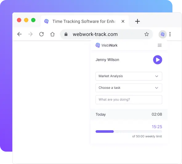 Use Chrome extension to track time directly from your browser