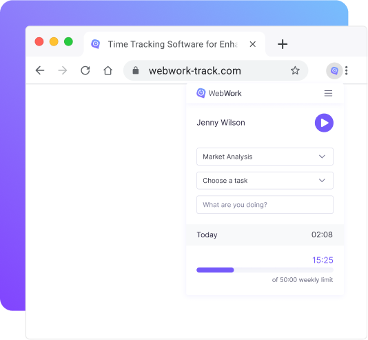 Use Chrome extension to track time directly from your browser