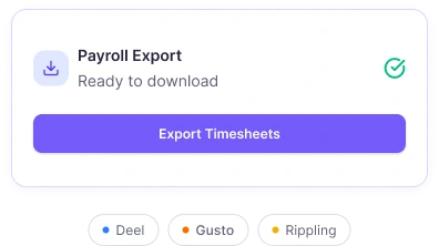 ClickUp-Stundenzettel für Gehaltsabrechnung mit einem Klick exportieren formatiert für Deel und Gusto