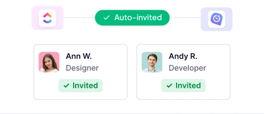 ClickUp Team automatisch zu WebWork eingeladen durch Benutzersync