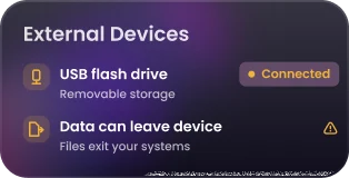 USB and external storage check verifying whether external drives are connected