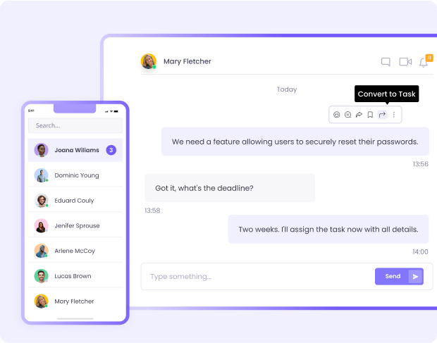 Organize team communication with chat app