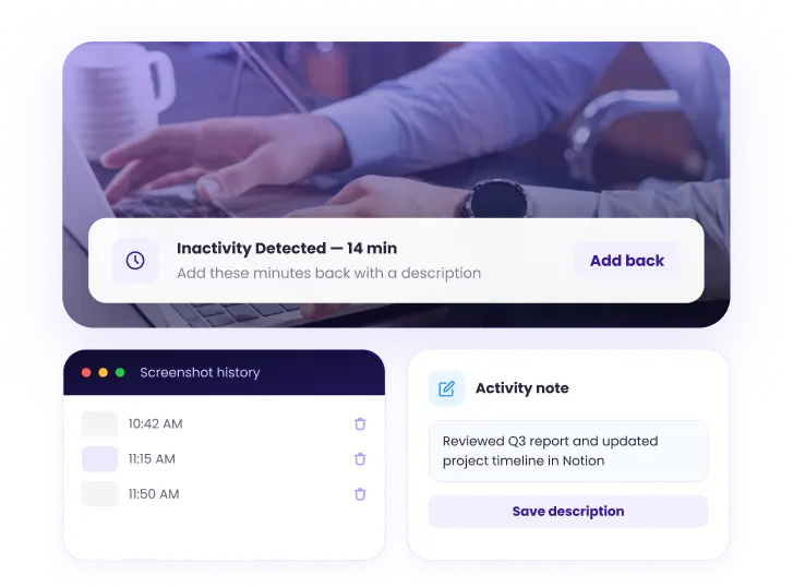 Employee control over some WebWork tracking features and settings