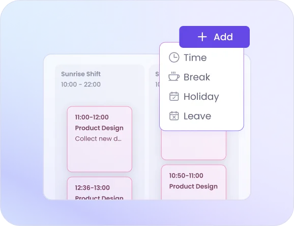 Time tracking calendar designed for instant clarity