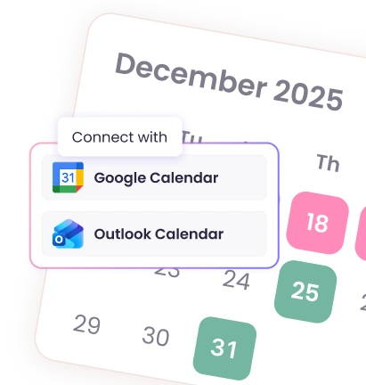 Integrate with your Google and Outlook calendars