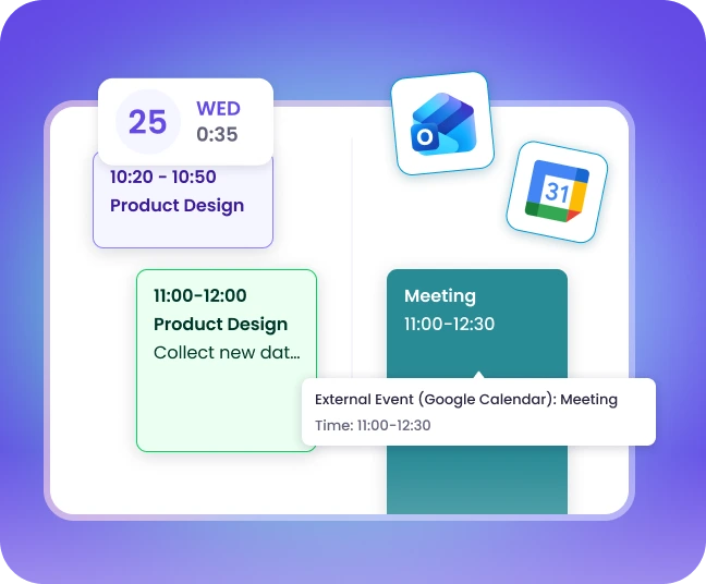 Time tracking calendar with daily weekly monthly and yearly views for analyzing time entries in calendar view